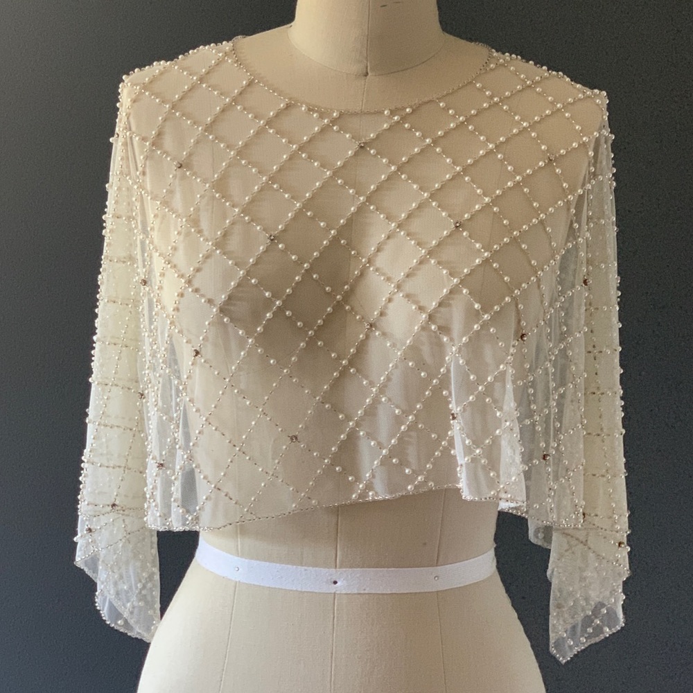 BHLDN Pearl Beaded Cape